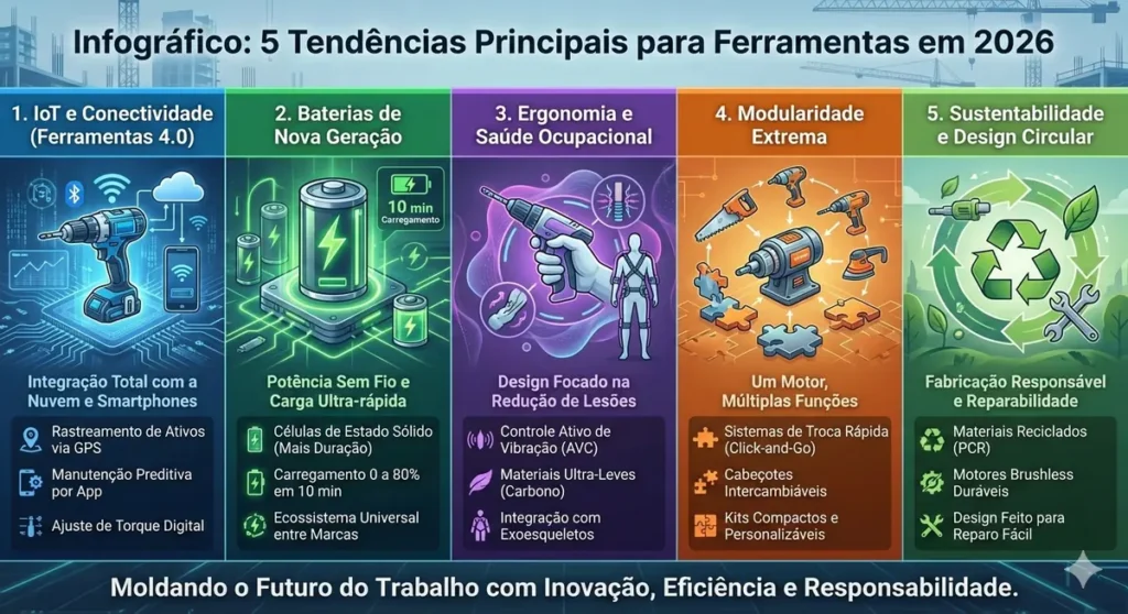 Um imagem representando o futuro das do trabalho com inovações, eficiências e responsabilidade.